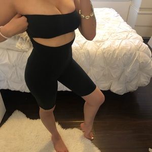 Black Tube Top Unitard